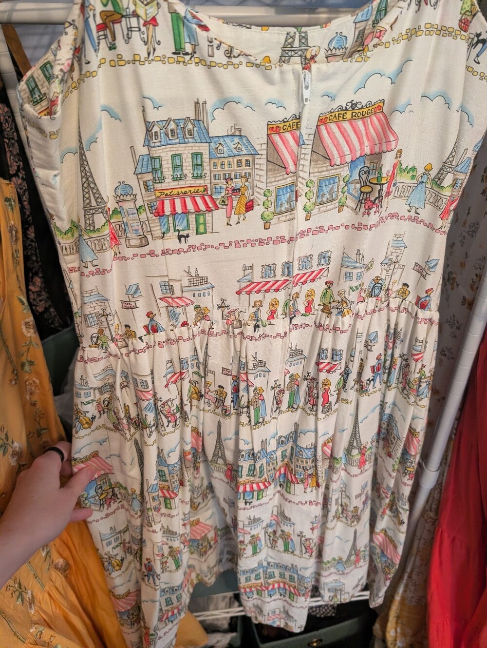 Bernie Dexter Cream Sundress with Pink & Blue City Toile - Picture 4 of 5